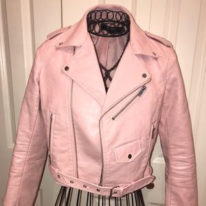 Zara Pink Leather Jacket